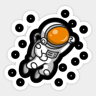 Cute Astronaut Flying In Space Cartoon Sticker